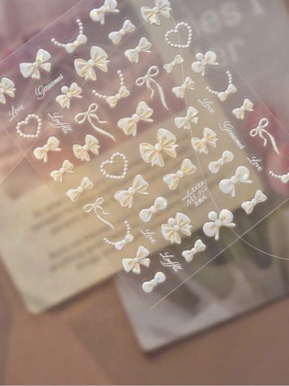 Nail Art designs designer bows ribbon design one sheet stickers manicure pedi 💅 - Picture 3 of 3
